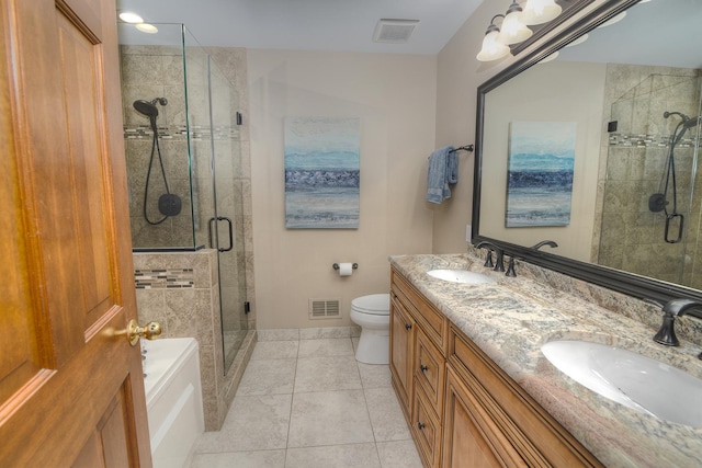 1344 Saddlebrook Rd, Bartlett, IL 60103 - full bath with a shower stall, double vanity, and tile patterned flooring