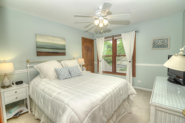 1344 Saddlebrook Rd, Bartlett, IL 60103 - bedroom featuring light colored carpet and a ceiling fan