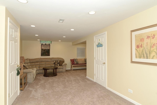 1344 Saddlebrook Rd, Bartlett, IL 60103 - living area featuring recessed lighting and light colored carpet