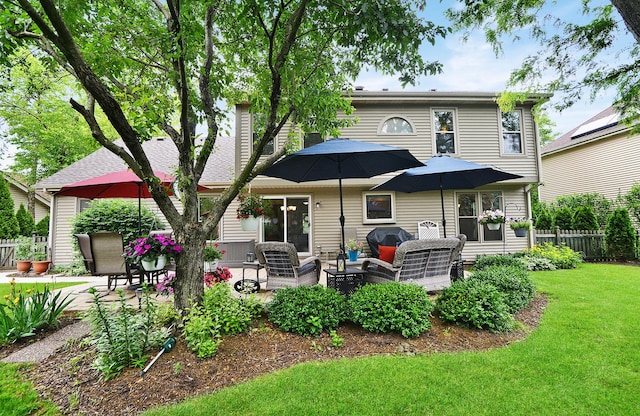 1344 Saddlebrook Rd, Bartlett, IL 60103 - rear view of property featuring outdoor lounge area and a patio area