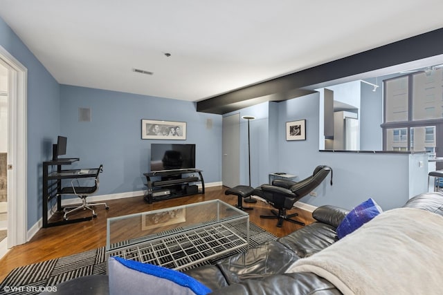 616 W Fulton St Unit 703, Chicago, IL 60661 - living room featuring wood finished floors and baseboards