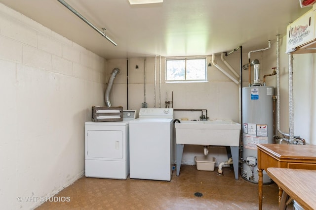 338 Sheridan Dr Unit 1F, Willowbrook, IL 60527 - laundry area featuring independent washer and dryer and water heater