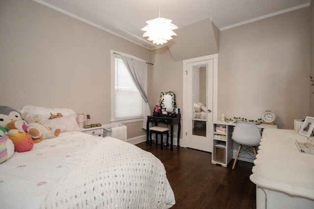 5236 W Nelson St, Chicago, IL 60641 - bedroom featuring dark wood-type flooring and ornamental molding