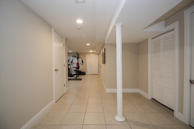 5236 W Nelson St, Chicago, IL 60641 - hallway featuring recessed lighting and light tile patterned floors