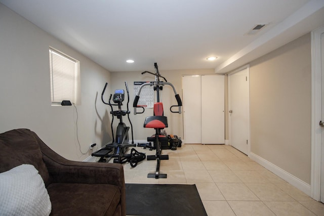 5236 W Nelson St, Chicago, IL 60641 - exercise area with light tile patterned flooring and recessed lighting
