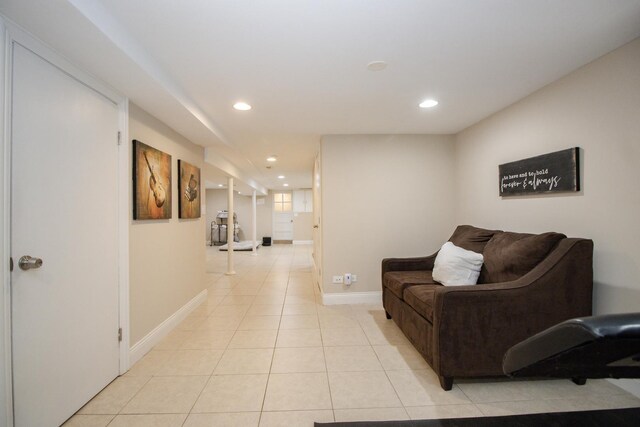5236 W Nelson St, Chicago, IL 60641 - sitting room featuring recessed lighting and light tile patterned flooring