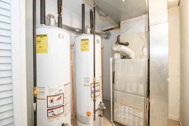 5236 W Nelson St, Chicago, IL 60641 - utility room featuring gas water heater and heating unit