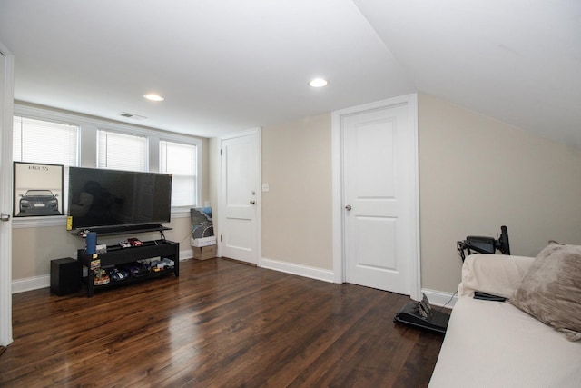 5236 W Nelson St, Chicago, IL 60641 - living room featuring wood finished floors, recessed lighting, and lofted ceiling