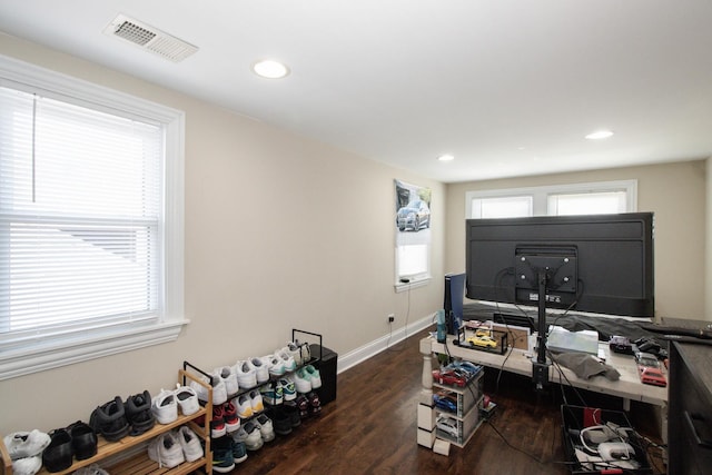 5236 W Nelson St, Chicago, IL 60641 - misc room with plenty of natural light, dark wood-style flooring, and recessed lighting