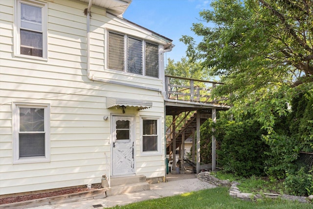415 Fremont St, Lemont, IL 60439 - view of front of house featuring entry steps, stairway, and a wooden deck