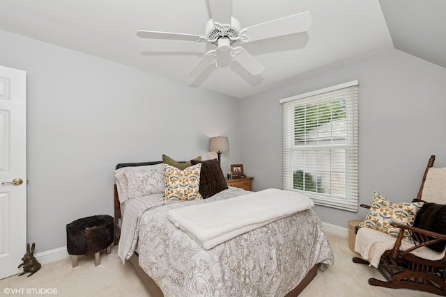 400 Saint Andrews Ln, Gurnee, IL 60031 - bedroom featuring light carpet, a ceiling fan, and vaulted ceiling