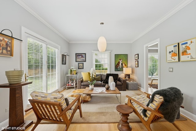 400 Saint Andrews Ln, Gurnee, IL 60031 - living room featuring ornamental molding and light wood-style flooring