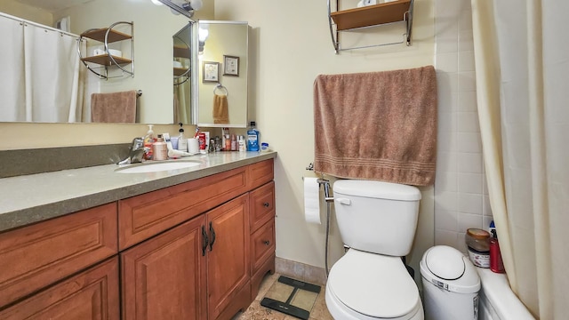 405 N Wabash Ave Unit 2809, Chicago, IL 60611 - bathroom featuring vanity, toilet, and a shower with shower curtain
