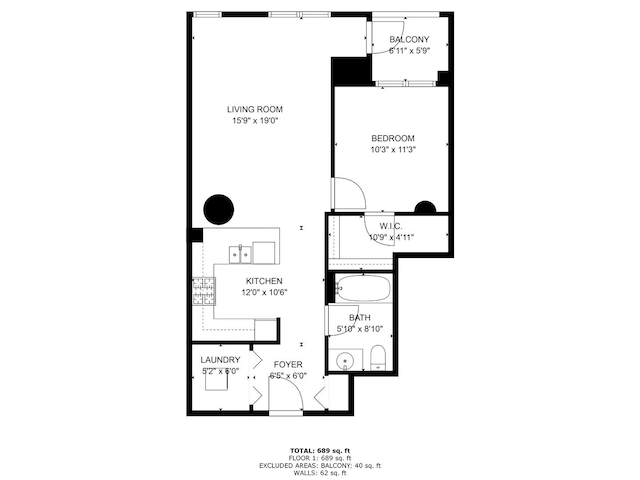 1255 S State St Unit 1704, Chicago, IL 60605 - view of floor plan / room layout