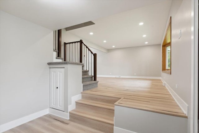 919 E Cooper Dr, Palatine, IL 60074 - stairs with wood finished floors and recessed lighting