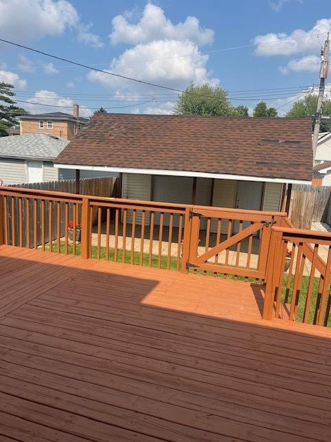 6111 S Menard Ave, Chicago, IL 60638 - wooden terrace featuring a fenced backyard