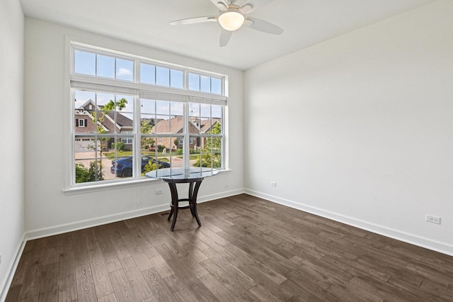 1518 128th St, Lemont, IL 60439 - spare room with dark wood-style flooring and a ceiling fan
