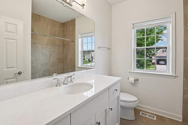1518 128th St, Lemont, IL 60439 - full bathroom featuring vanity and tiled shower