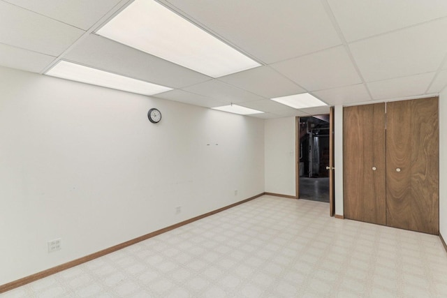 35932 N Watson Ave, Ingleside, IL 60041 - finished below grade area featuring a paneled ceiling and light flooring
