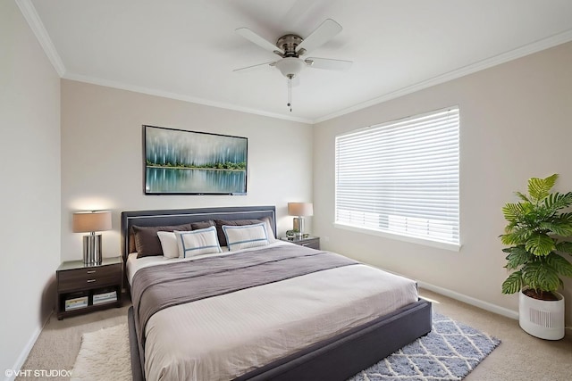 433 Minuet Cir, Volo, IL 60073 - bedroom featuring light carpet, ornamental molding, and ceiling fan