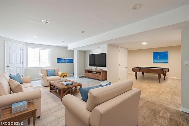 433 Minuet Cir, Volo, IL 60073 - living room with pool table, recessed lighting, and light wood finished floors