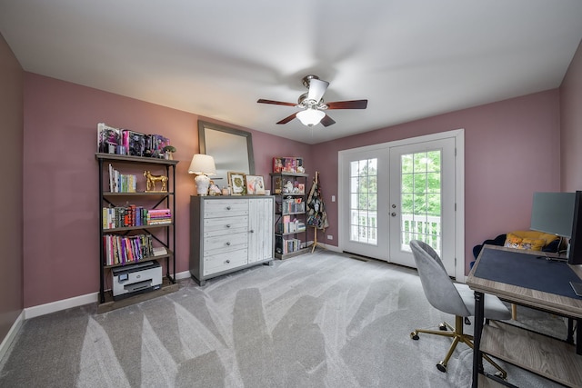 3095 Long Common Pkwy, Elgin, IL 60124 - office space with french doors, a ceiling fan, and carpet