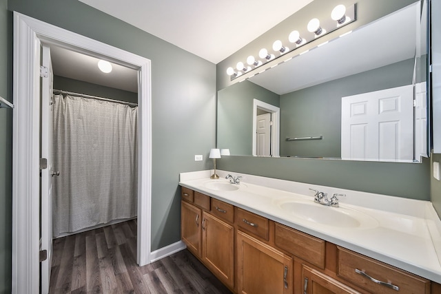 3095 Long Common Pkwy, Elgin, IL 60124 - full bath with double vanity and wood finished floors