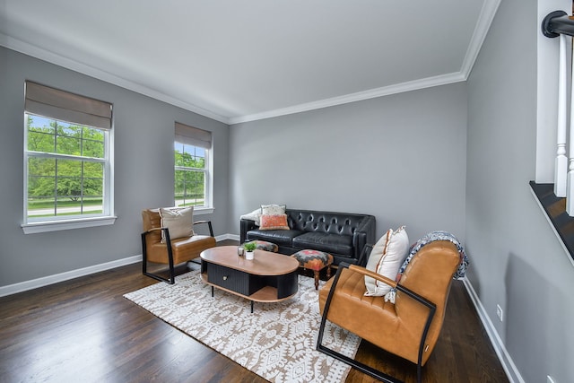 3095 Long Common Pkwy, Elgin, IL 60124 - living room featuring wood finished floors and crown molding