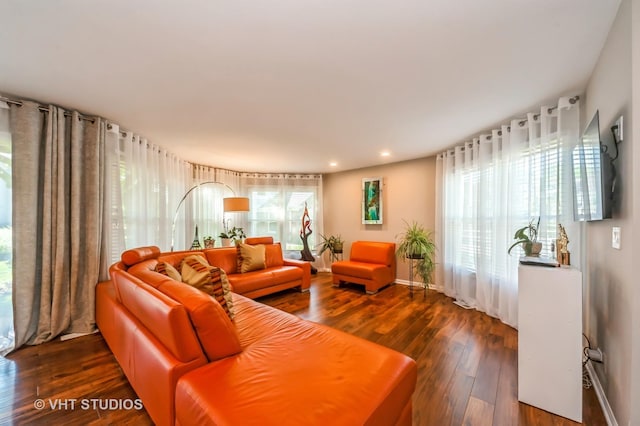 75 Willow Pkwy, Buffalo Grove, IL 60089 - living area with hardwood / wood-style floors, plenty of natural light, and recessed lighting