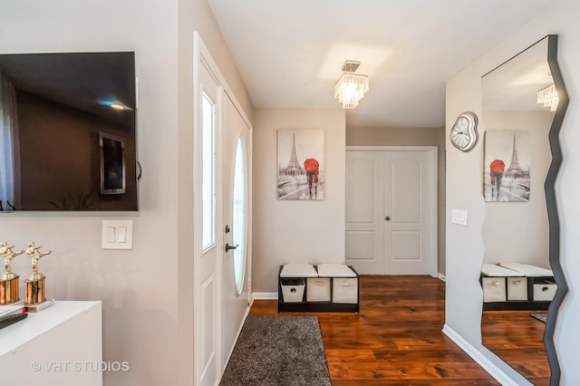 75 Willow Pkwy, Buffalo Grove, IL 60089 - foyer featuring wood finished floors and a chandelier