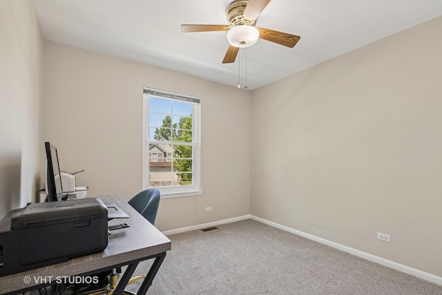 4643 Rolling Hills Dr, Lake In The Hills, IL 60156 - office space featuring a ceiling fan and carpet flooring