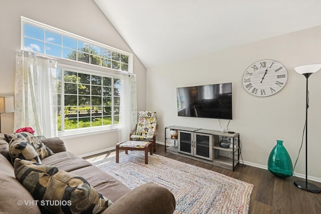 4643 Rolling Hills Dr, Lake In The Hills, IL 60156 - living room with wood finished floors and high vaulted ceiling