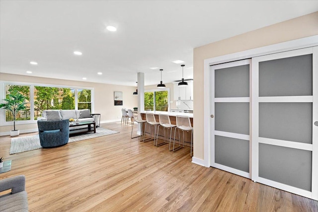 114 S Waverly Pl, Mount Prospect, IL 60056 - living area featuring light wood-style flooring, healthy amount of natural light, and recessed lighting
