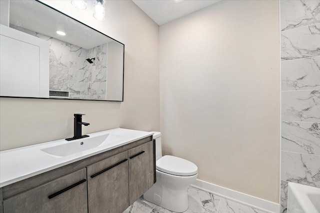 114 S Waverly Pl, Mount Prospect, IL 60056 - bathroom featuring marble finish flooring and vanity