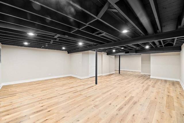 114 S Waverly Pl, Mount Prospect, IL 60056 - finished below grade area with wood finished floors and baseboards