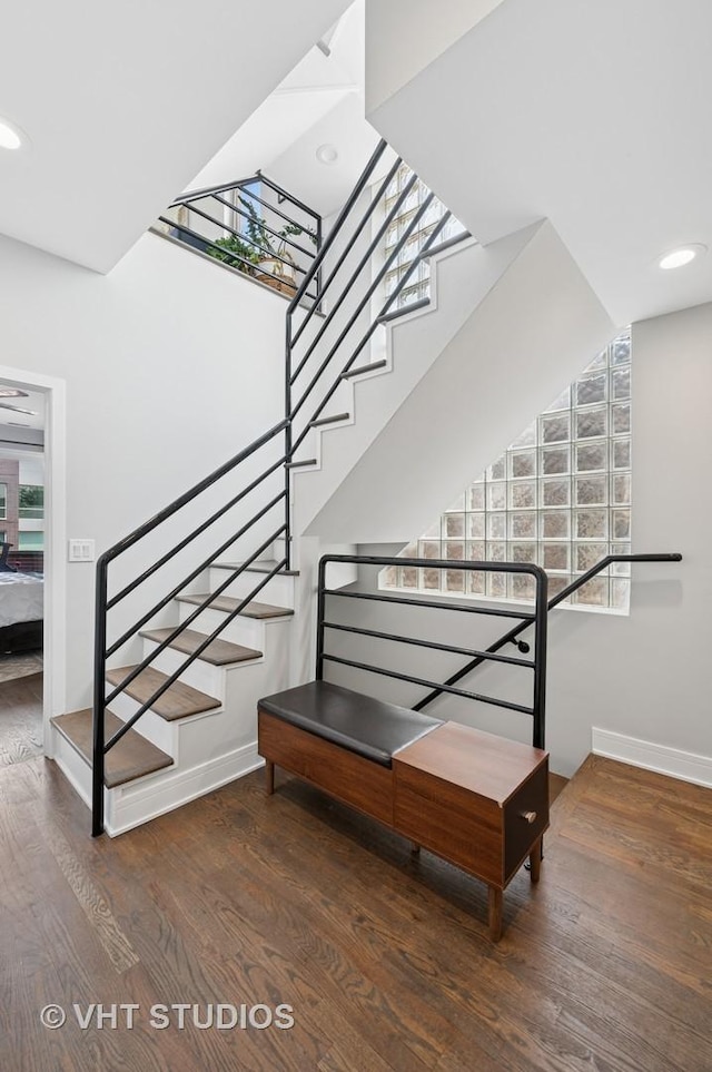 1645 W Erie St Unit 2, Chicago, IL 60622 - stairway featuring wood finished floors and recessed lighting