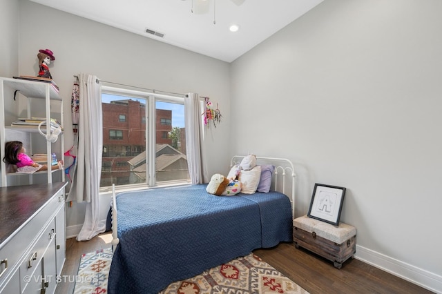 1645 W Erie St Unit 2, Chicago, IL 60622 - bedroom with wood finished floors, recessed lighting, and a ceiling fan