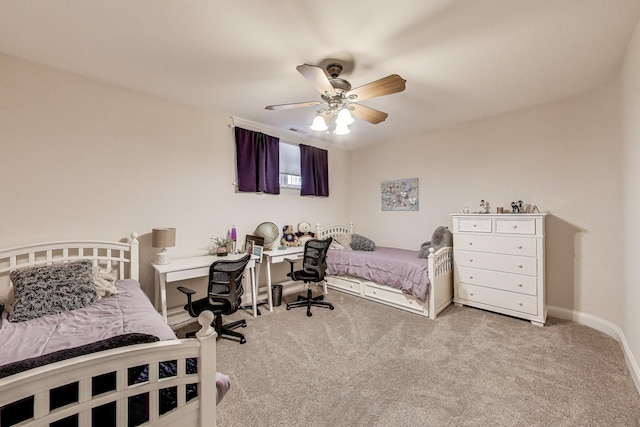 5021 N Kenmore Ave Unit 1S, Chicago, IL 60640 - bedroom with carpet flooring and a ceiling fan