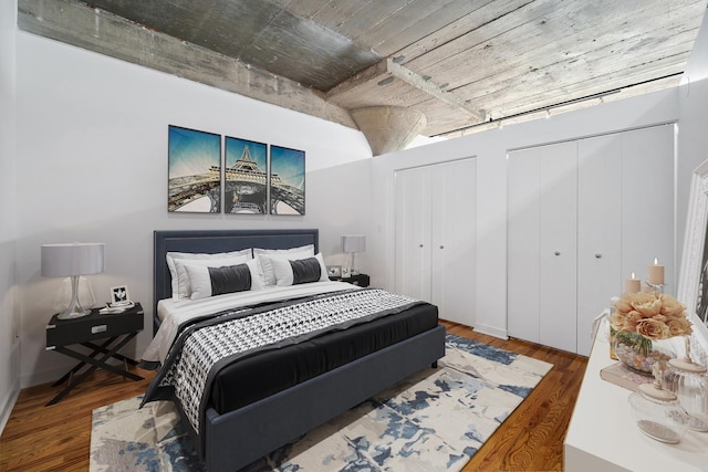 1150 W 15th St Unit 232, Chicago, IL 60608 - bedroom with multiple closets and wood finished floors