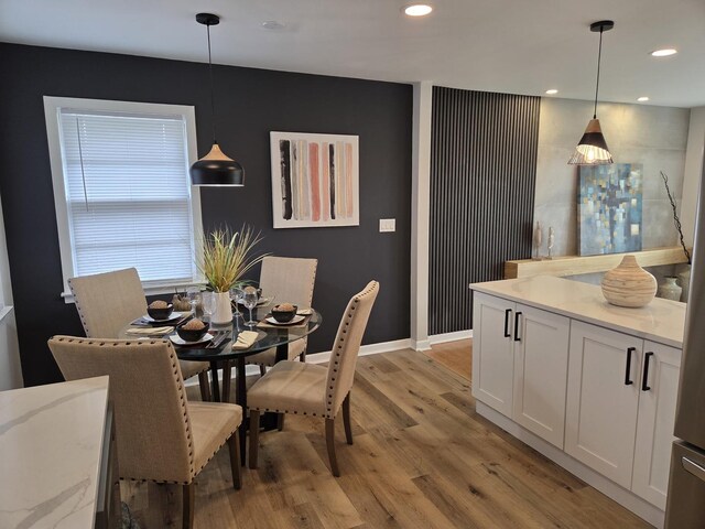 7447 Beloit Ave, Bridgeview, IL 60455 - dining room featuring light wood-type flooring and recessed lighting