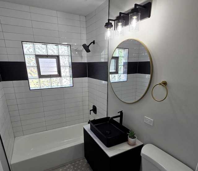7447 Beloit Ave, Bridgeview, IL 60455 - bathroom with bathing tub / shower combination, healthy amount of natural light, and vanity