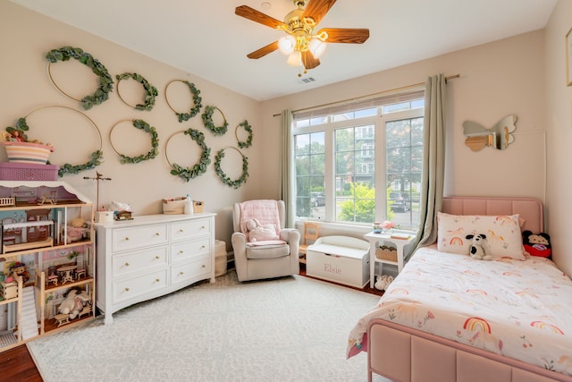 620 Mchenry Rd Unit 102, Wheeling, IL 60090 - bedroom with wood finished floors and ceiling fan