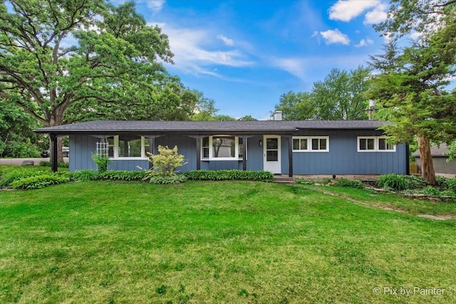 1912 Oakleaf Dr, Mchenry, IL 60050 - ranch-style house with a front lawn and a porch