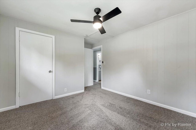 1912 Oakleaf Dr, Mchenry, IL 60050 - unfurnished bedroom featuring carpet, ceiling fan, baseboards, and attic access