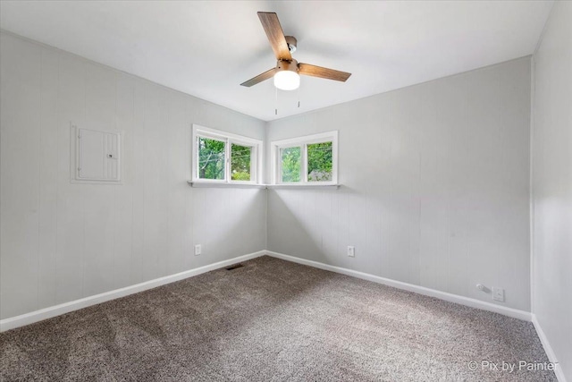 1912 Oakleaf Dr, Mchenry, IL 60050 - unfurnished room with ceiling fan, carpet, baseboards, and electric panel