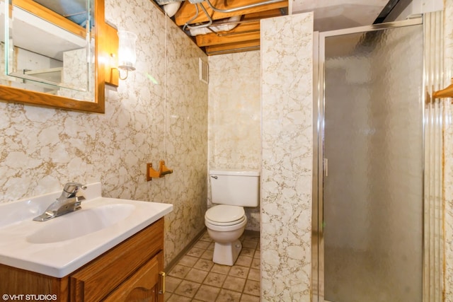 613 E 3rd St Unit 4, Lockport, IL 60441 - full bath featuring vanity, a shower stall, and tile patterned floors