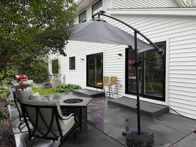 1303 Jane Ave, Naperville, IL 60540 - view of patio / terrace featuring entry steps and an outdoor fire pit