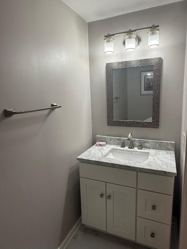 1303 Jane Ave, Naperville, IL 60540 - bathroom with vanity and marble look tiles