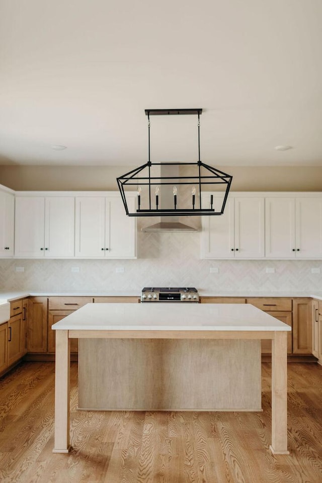20277 Brendan St, Frankfort, IL 60423 - kitchen with light countertops, tasteful backsplash, under cabinet range hood, and white cabinetry