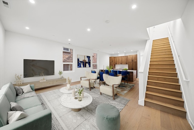1333 E Madison Park, Chicago, IL 60615 - living room with stairs, recessed lighting, and light wood-type flooring